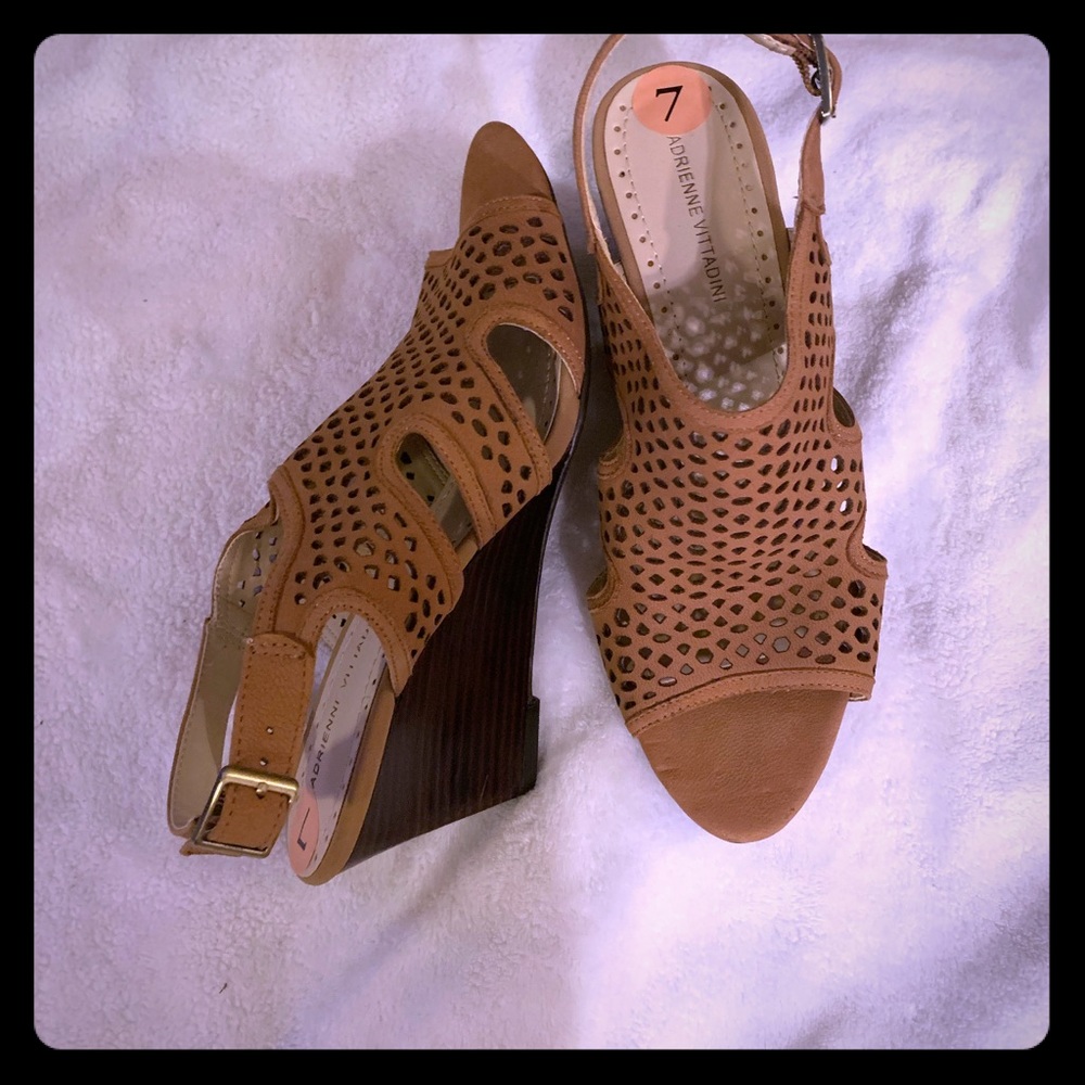 New tan wedge sandals!!